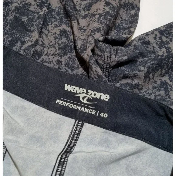 WAVEZONE Mens Grey & Black Performance Board Beach Surf Swim Shorts Size 40 - Picture 5 of 7
